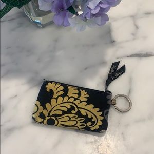Vera Bradley black and gold key card holder